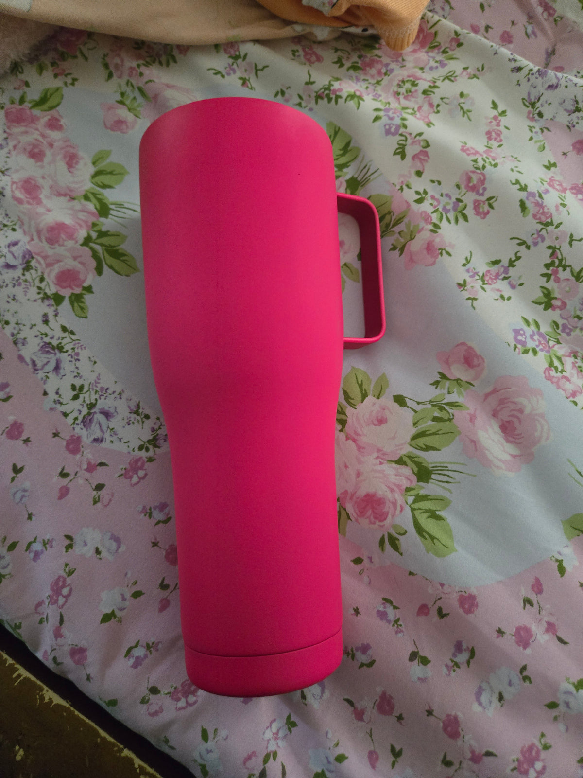 40oz tall boy with handle fluro pink