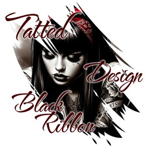 Tatted Black Ribbon Design