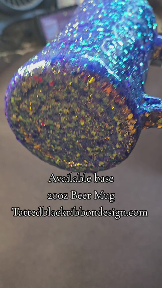 20oz beer mug glitter base
