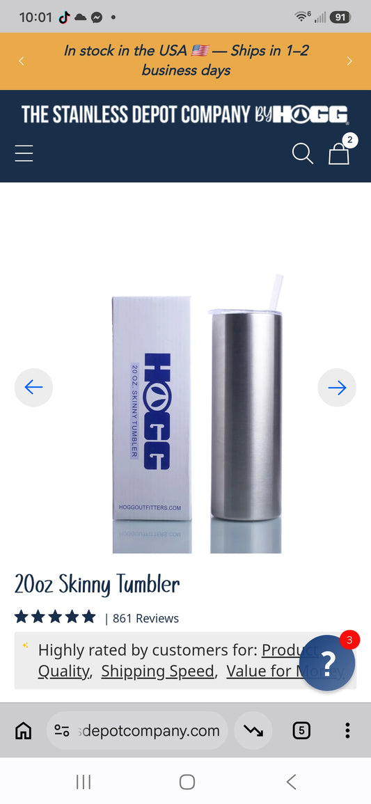 20 oz skinny tumbler